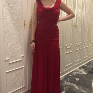 Elegant red dinner dress